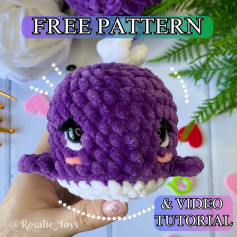 purple whale free crochet pattern