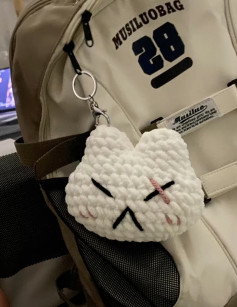 Rabbit head keychain crochet pattern