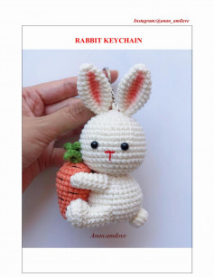 RABBIT with a carrot KEYCHAIN crochet pattern