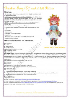 Rainbow Fairy/Elf crochet doll Pattern