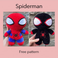 red spiderman and black spiderman free pattern
