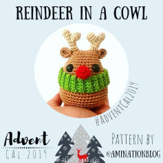 reindeer in a cowl crochet pattern