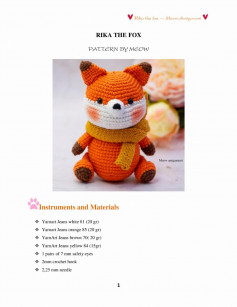 Rika the fox crochet pattern
