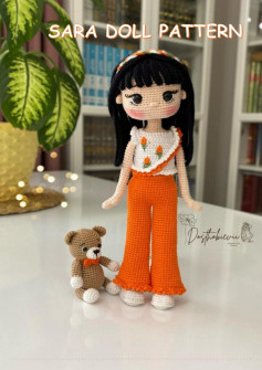 sara with black hair doll pattern