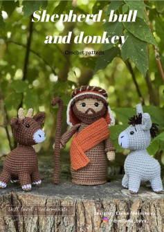 Shepherd, bull and donkey Crochet pattern