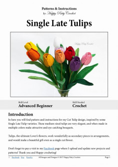 Single Late Tulips crochet pattern