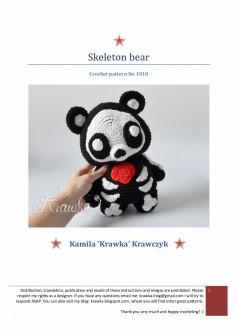 Skeleton bear Crochet pattern No 1918 Kamila Krawka Krawczyk