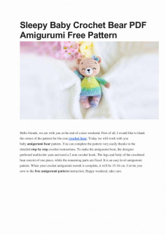 Sleepy Baby Crochet Bear PDF Amigurumi Free Pattern