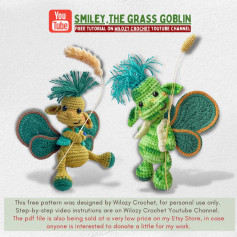 Smiley,THE gRASS gOBLIN Free tutorial on Wilozy crochet