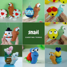 snail carrying things free pattern