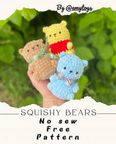 squishi bears no sew free pattern