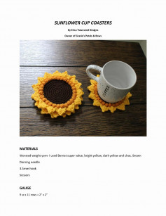 SUNFLOWER CUP COASTERS