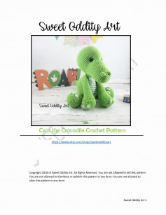 Sweet Oddity Art Czar the Crocodile Crochet Pattern