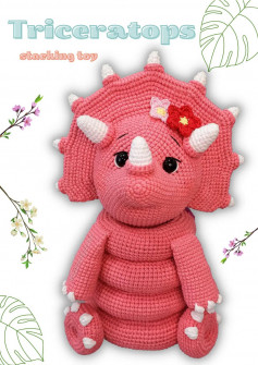 Triceratops stacking toy crochet pattern