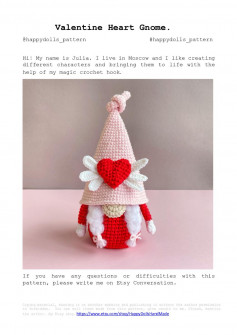 Valentine Heart Gnome crochet pattern