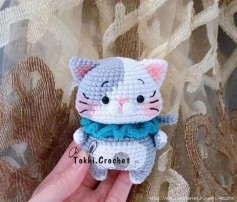 White and gray kitten crochet pattern