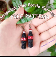 amigurumi cola bottle earring free pattern