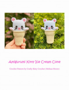 Amigurumi Kitty Ice Cream Cone Crochet Pattern