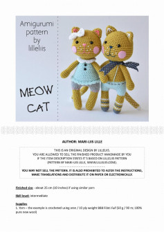 amigurumi pattern meow cat