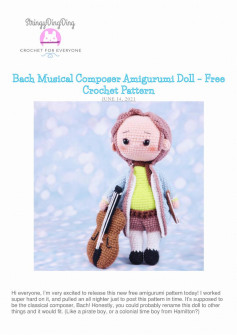 Bach Musical Composer Amigurumi Doll – Free Crochet Pattern