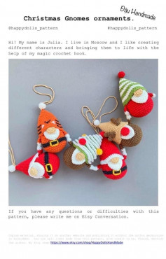 christmas gnomes ornaments crochet pattern