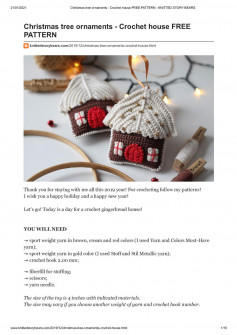 Christmas tree ornaments - Crochet house FREE PATTERN