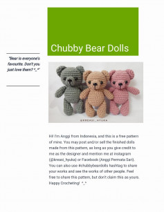 Chubby Bear Dolls crochet pattern