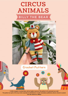 CIRCUS ANIMALS BILLY THE BEAR Crochet Pattern