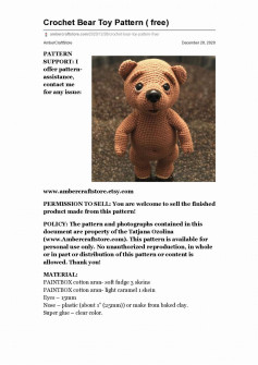 Crochet Bear Toy Pattern ( free)