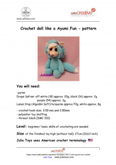 Crochet doll like a Ayumi Fun - pattern
