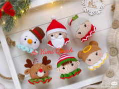 crochet pattern Christmas decorations:(Santa Claus, Mrs. Claus, angels,snowman, elf, reindeer)