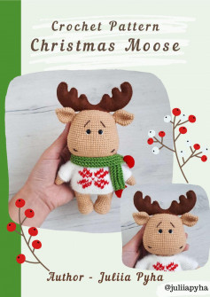 Crochet Pattern Christmas Moose