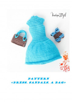 crochet PATTERN «DRESS. Sandals. A BAG»