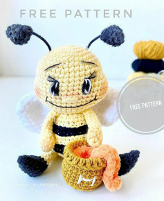 Crochet pattern for bee and honey jar