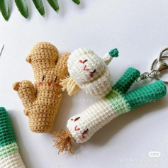 Crochet pattern for onions, ginger, and garlic