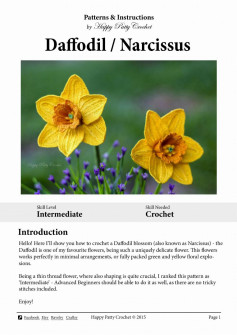 daffodil narcissus flower crochet pattern