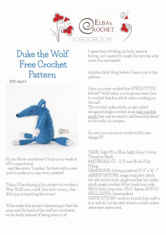 Duke the Wolf Free Crochet Pattern