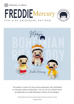 FREDDIE Mercury FUN SIZE AMIGURUMI PATTERN