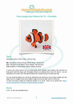 Free Amigurumi Pattern Clown fish