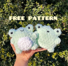 free crochet frog white belly pattern