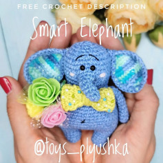 free crochet smart elephant pattern