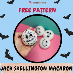 free pattern jack skellington macaron