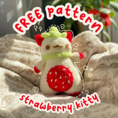 free pattern strawberry kitty