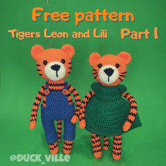 free pattern tigers leon and lili part 1