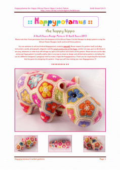 Happypotamus the Happy African Flower Hippo Crochet Pattern