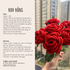 Hướng dẫn móc hoa hồng, thỏ vòng hoa, hoa tulip