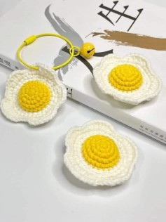 Hướng dẫn móc khóa crochet trứng ốp la