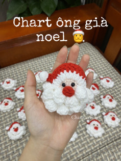 Hướng dẫn móc móc khóa đầu ông già noel