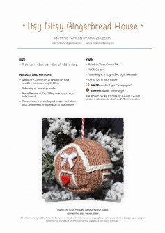 * Itsy Bitsy Gingerbread House * KNITTING PATTERN