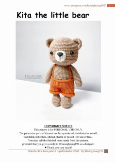 Kita the little bear crochet pattern